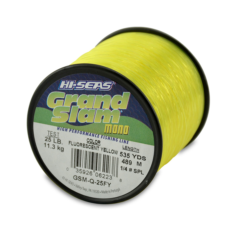 Hi Seas - Grand Slam IGFA - Monofilament Line - Fluoro Yellow - 1 Pound Spool 